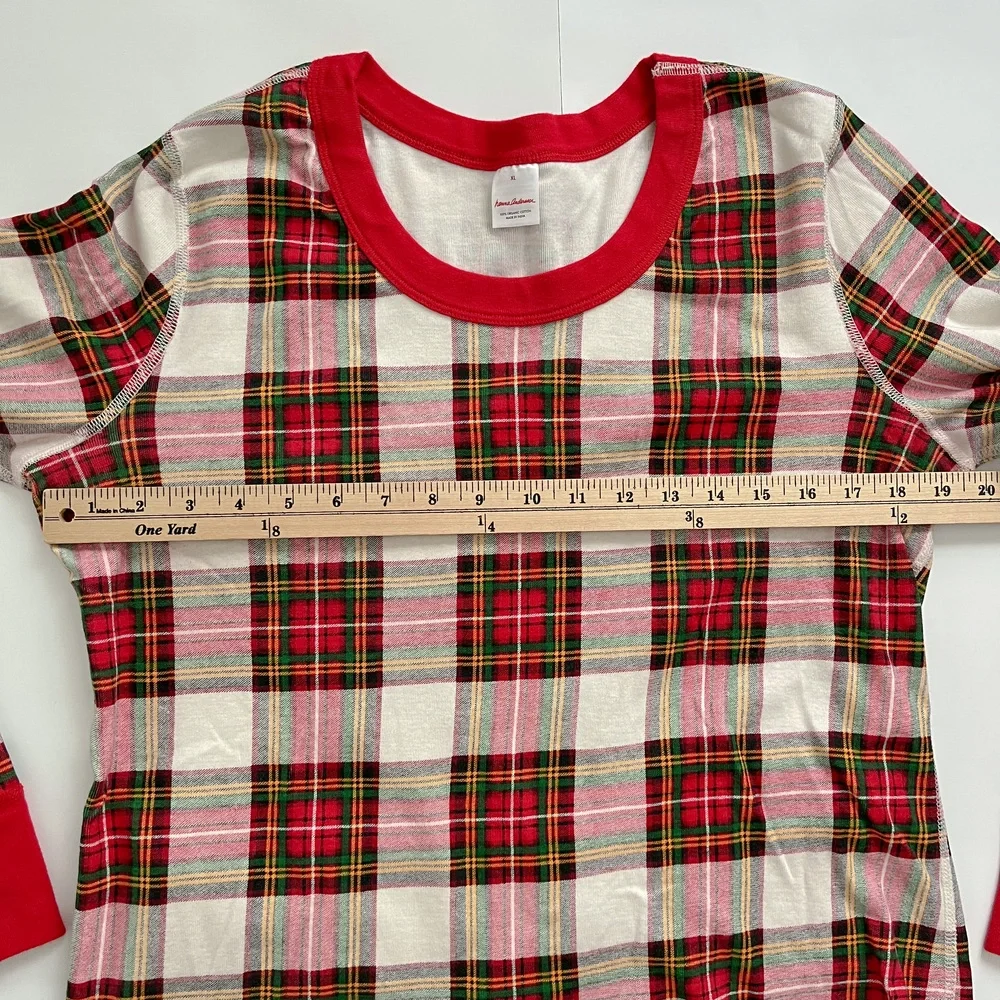 Hanna Andersson Organic Cotton Soft Plaid Matching Pajama Set Women Size XLarge